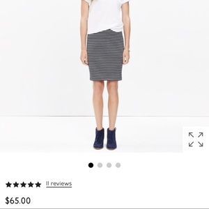Madewell City Skirt Black/White Stripe Small
